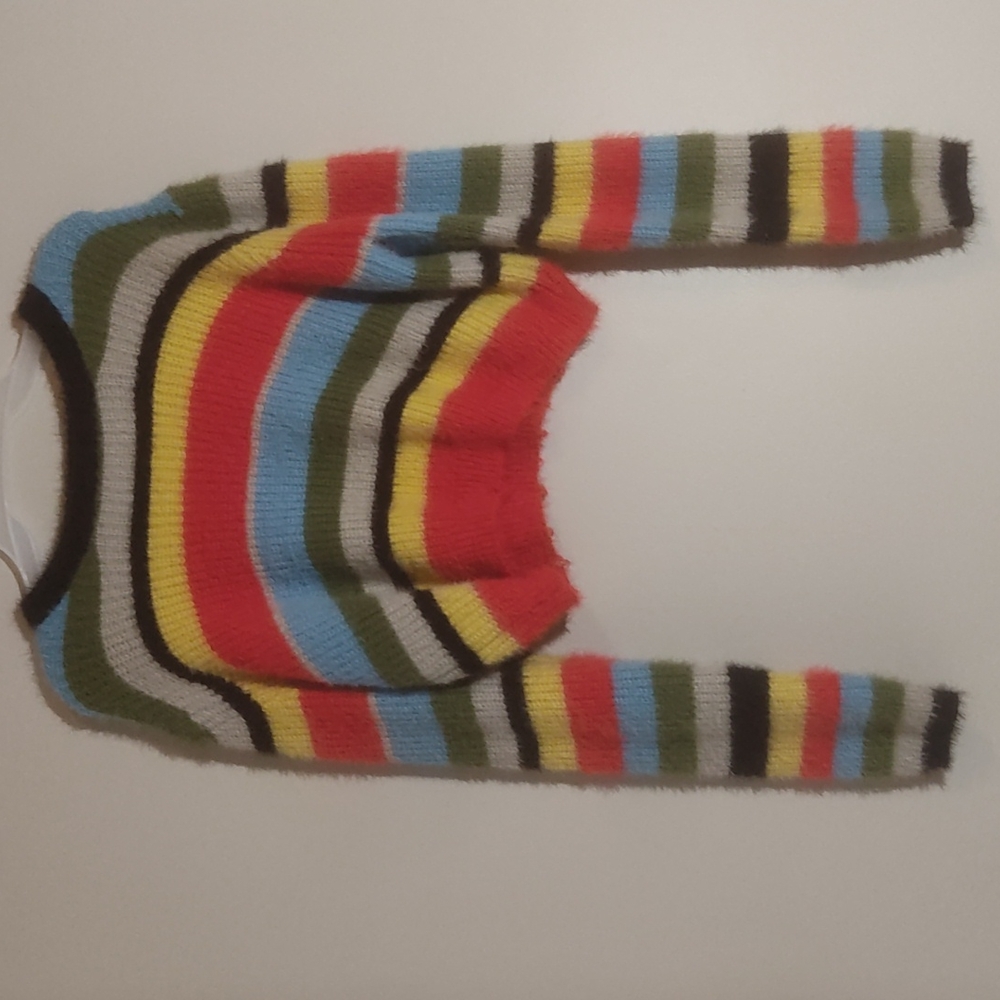 Rainbow knit crop sweater